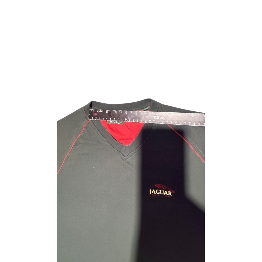 Jaguar Racing Mens Tee Shirt Size Large Black Red V-Neck Raglan Performance Logo - Picture 11 of 15